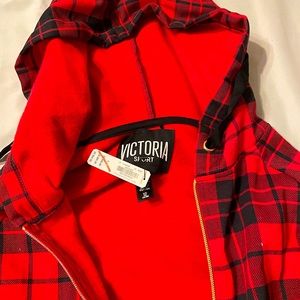Victoria Secret sport plaid zip up hoodie